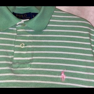 Nice Green Striped Ralph Lauren Polo M